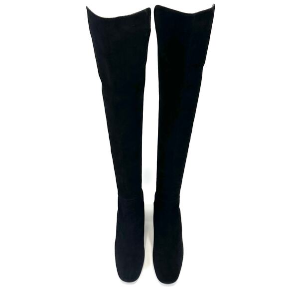 Stuart Weitzman City 5050 Black Thigh High/OTK Boot Size 10M Suede Block Heel - Picture 3 of 14